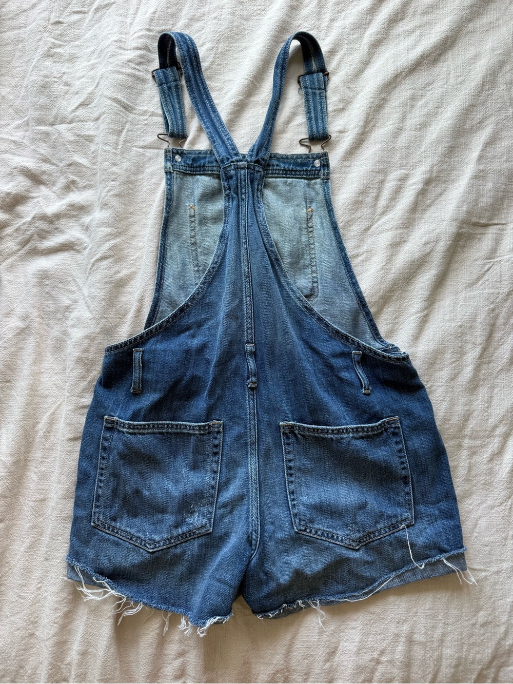 Abercrombie & Fitch Blue Denim Short Overalls - Picture 2 of 3
